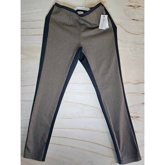 Philosophy Republic Clothing Pants - Philosophy Republic Clothing Houndstooth Leggings Black Tan Side Stripe Small